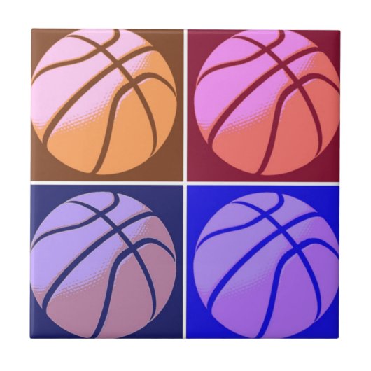 Pop Art Basketball Fliese (Vorderseite)
