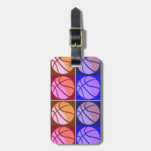 Pop Art Basketball Gepäckanhänger (Vorderseite vertikal)