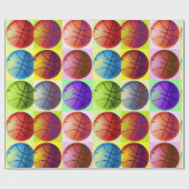 Pop Art Basketball Geschenkpapier (Flach)