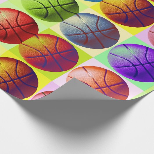 Pop Art Basketball Geschenkpapier (Ecke)