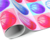Pop Art Basketball Geschenkpapier (Rolleneckpunkt)