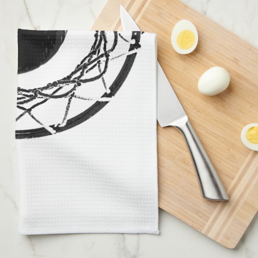 Pop Art Basketball Geschirrtuch (Viertel Falte)