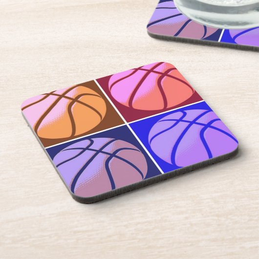 Pop Art Basketball Getränkeuntersetzer (Linke Seite)