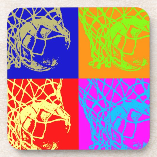 Pop Art Basketball Getränkeuntersetzer (Vorderseite)