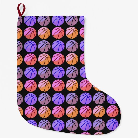 Pop Art Basketball Großer Weihnachtsstrumpf (Vorderseite)