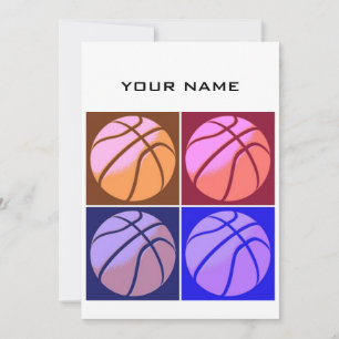 Pop Art Basketball Ihr Name Feiertagskarte