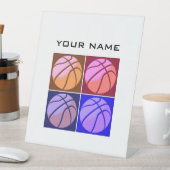Pop Art Basketball Ihr Name Sockelschild (In Situ)