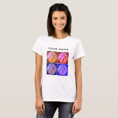 Pop Art Basketball Ihr Name T-Shirt (Vorne ganz)