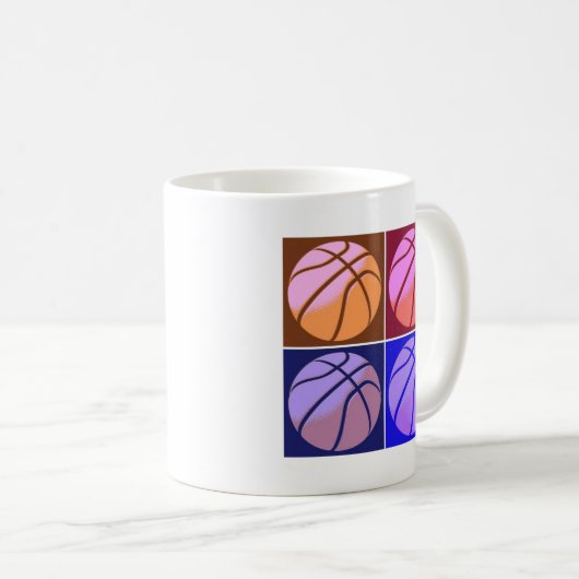 Pop Art Basketball Kaffeetasse (VorderseiteRechts)