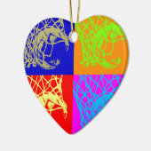 Pop Art Basketball Keramik Ornament (Links)