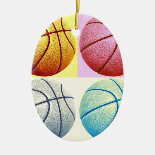 Pop Art Basketball Keramik Ornament (Vorne)