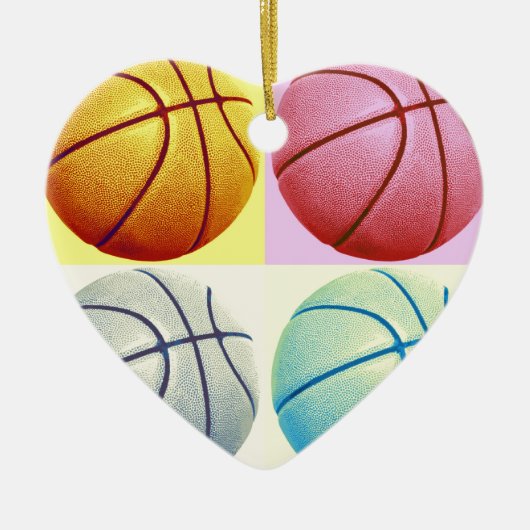 Pop Art Basketball Keramik Ornament (Vorne)