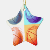 Pop Art Basketball Keramik Ornament (Links)