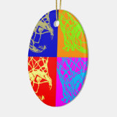 Pop Art Basketball Keramik Ornament (Links)