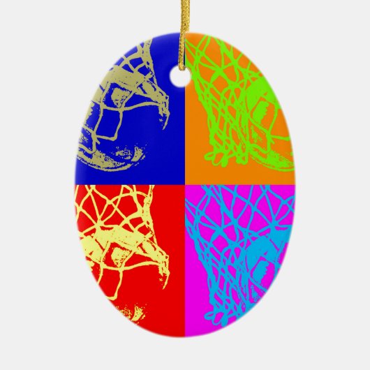 Pop Art Basketball Keramik Ornament (Vorne)
