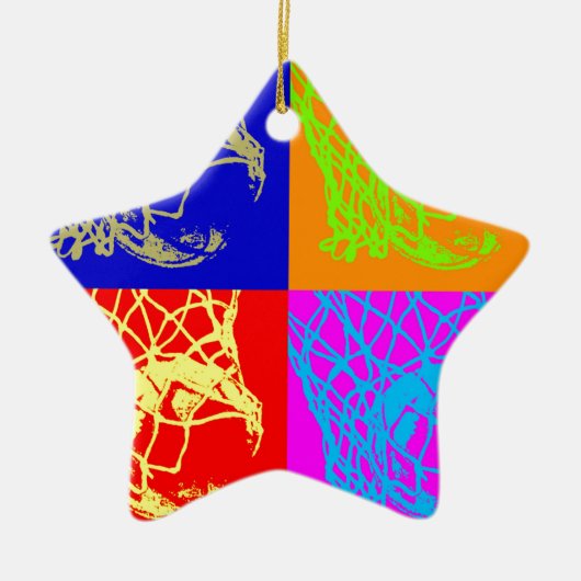 Pop Art Basketball Keramikornament (Vorne)