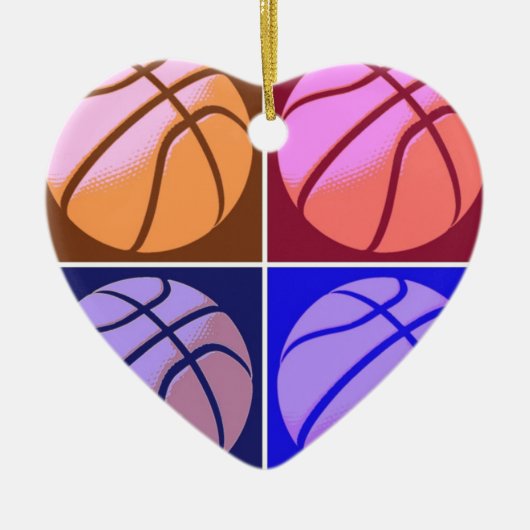 Pop Art Basketball Keramikornament (Vorne)