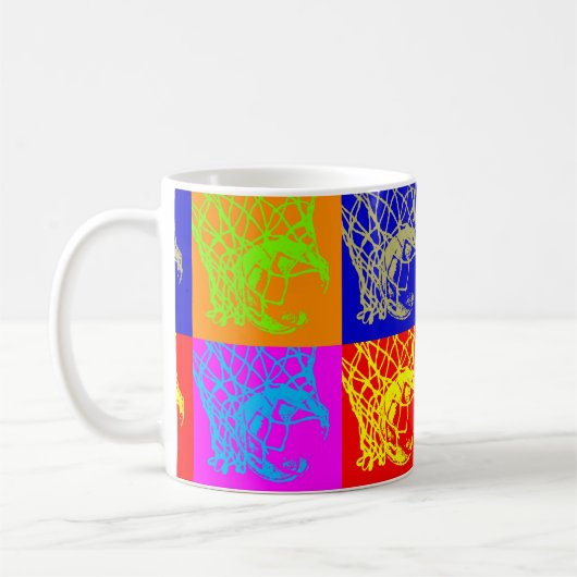 Pop Art Basketball Klassischer Weißkaffee Tasse (Links)