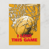 Pop Art Basketball Liebe Dieses Spiel Postkarte (Vorderseite)