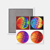 Pop Art Basketball Magnet (Vorderseite/Rückseite)