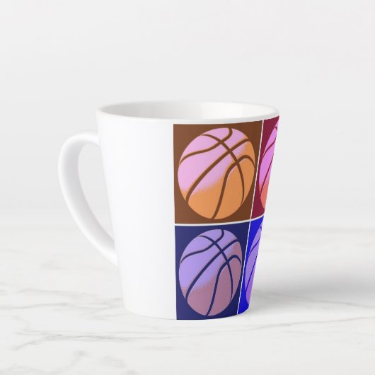 Pop Art Basketball Milchtasse (Linke Ecke)