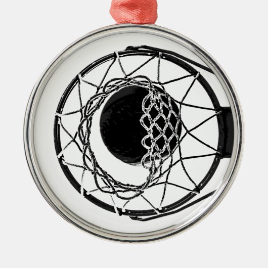 Pop Art Basketball Ornament Aus Metall (Vorne)