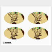 Pop Art Basketball Ovaler Aufkleber (Blatt)