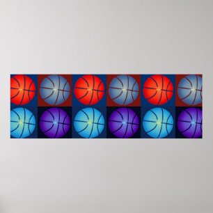 Pop Art Basketball Panorama Poster