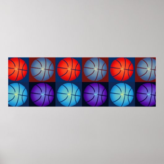 Pop Art Basketball Panorama Poster (Vorne)