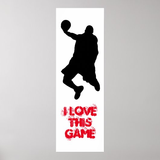 Pop Art Basketball Player Silhouette Doster Poster (Vorne)