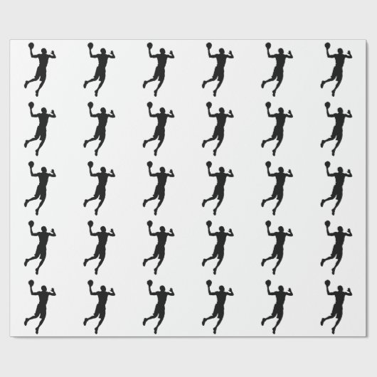 Pop Art Basketball Player Silhouette Geschenkpapier (Flach)