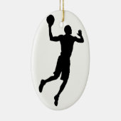 Pop Art Basketball Player Silhouette Keramik Ornament (Rechts)