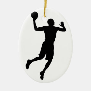 Pop Art Basketball Player Silhouette Keramik Ornament