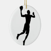 Pop Art Basketball Player Silhouette Keramikornament (Rechts)