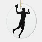 Pop Art Basketball Player Silhouette Keramikornament (Links)