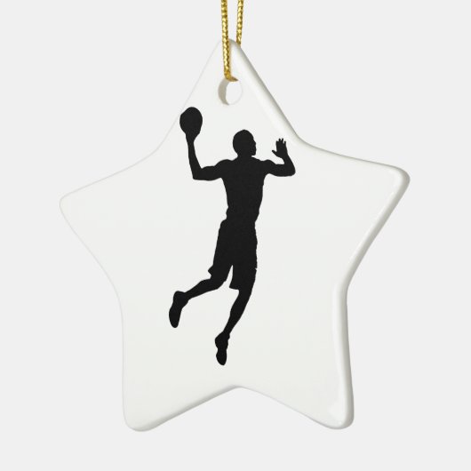 Pop Art Basketball Player Silhouette Keramikornament (Links)