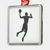 Pop Art Basketball Player Silhouette Ornament Aus Metall (Links)