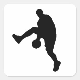 Pop Art Basketball Player Silhouette Quadratischer Aufkleber