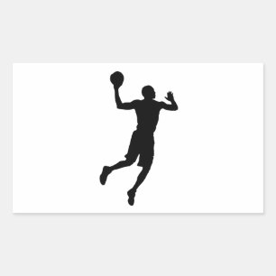 Pop Art Basketball Player Silhouette Rechteckiger Aufkleber