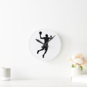 Pop Art Basketball Player Silhouette Runde Wanduhr (Zuhause)