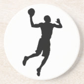 Pop Art Basketball Player Silhouette Sandstein Untersetzer (Vorne)