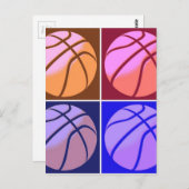 Pop Art Basketball Postkarte (Vorne/Hinten)