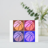 Pop Art Basketball Postkarte (Stehend Vorderseite)