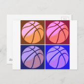 Pop Art Basketball Postkarte (Vorne/Hinten)