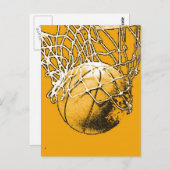 Pop Art Basketball Postkarte (Vorne/Hinten)