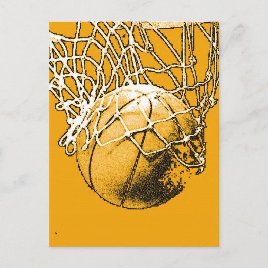 Pop Art Basketball Postkarte (Vorderseite)