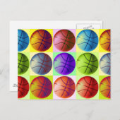 Pop Art Basketball Postkarte (Vorne/Hinten)