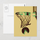 Pop Art Basketball Postkarte (Vorne/Hinten)