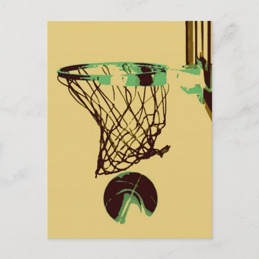 Pop Art Basketball Postkarte (Vorderseite)
