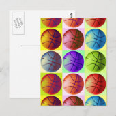 Pop Art Basketball Postkarte (Vorne/Hinten)